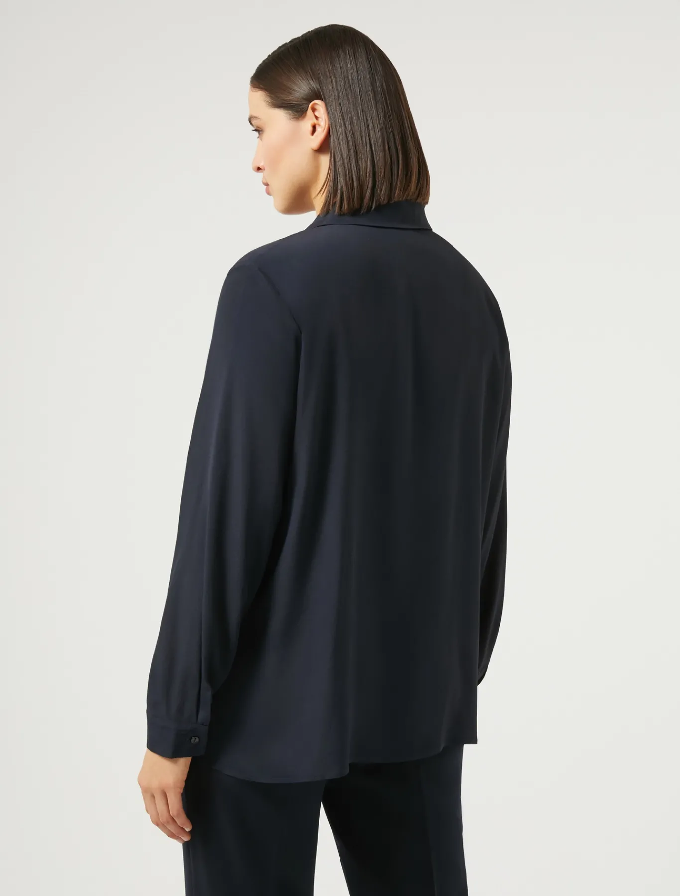 Marina Rinaldi Chemisier en crêpe de Chine de soie mélangée BLEUMARINE Outlet