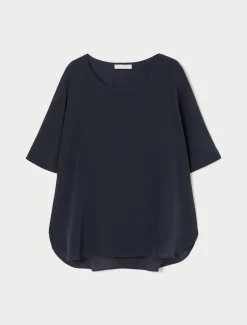 Marina Rinaldi Chemisier en crêpe de Chine de soie BLEUET Outlet