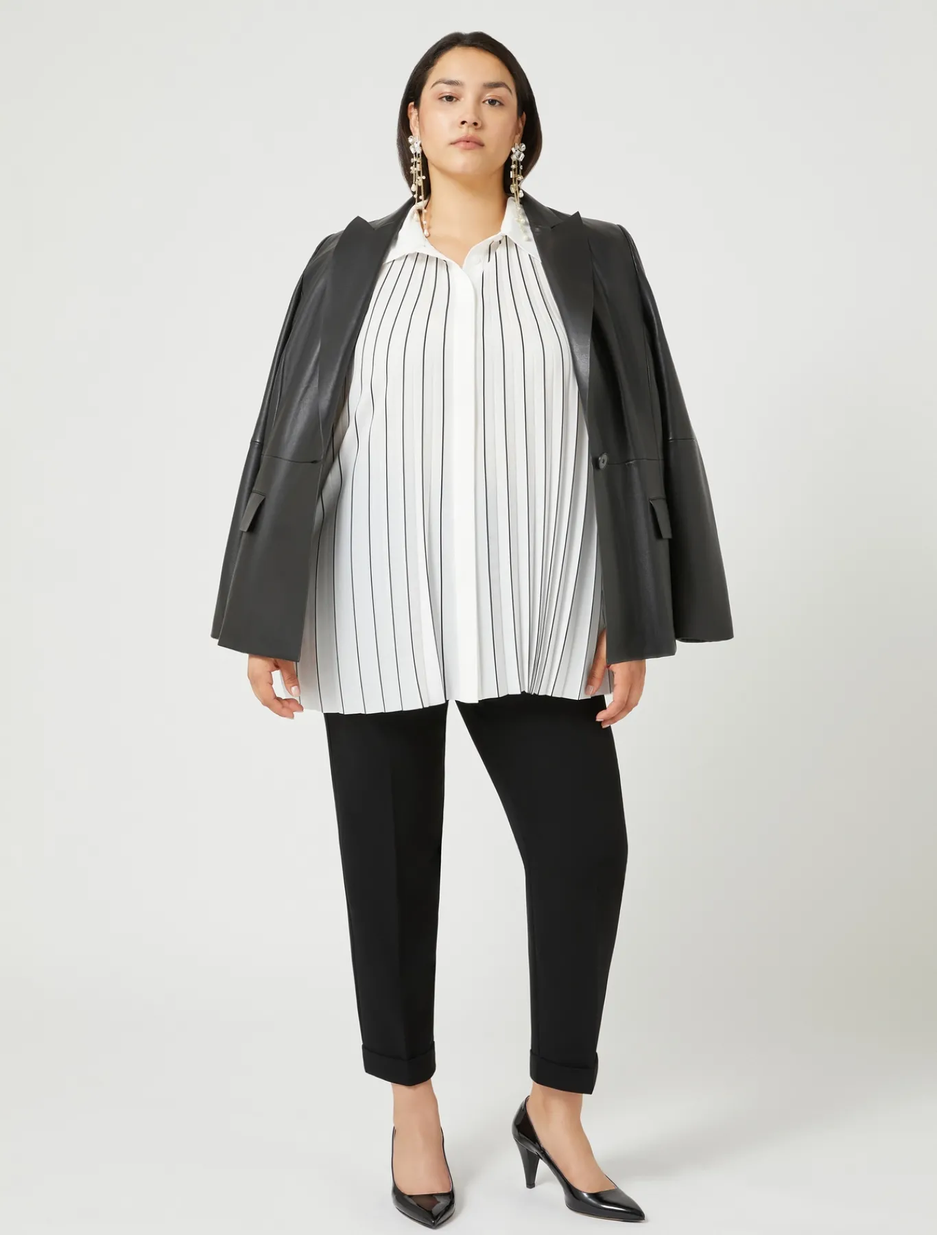 Marina Rinaldi Chemisier en crêpe de Chine BLANCNOIR Online