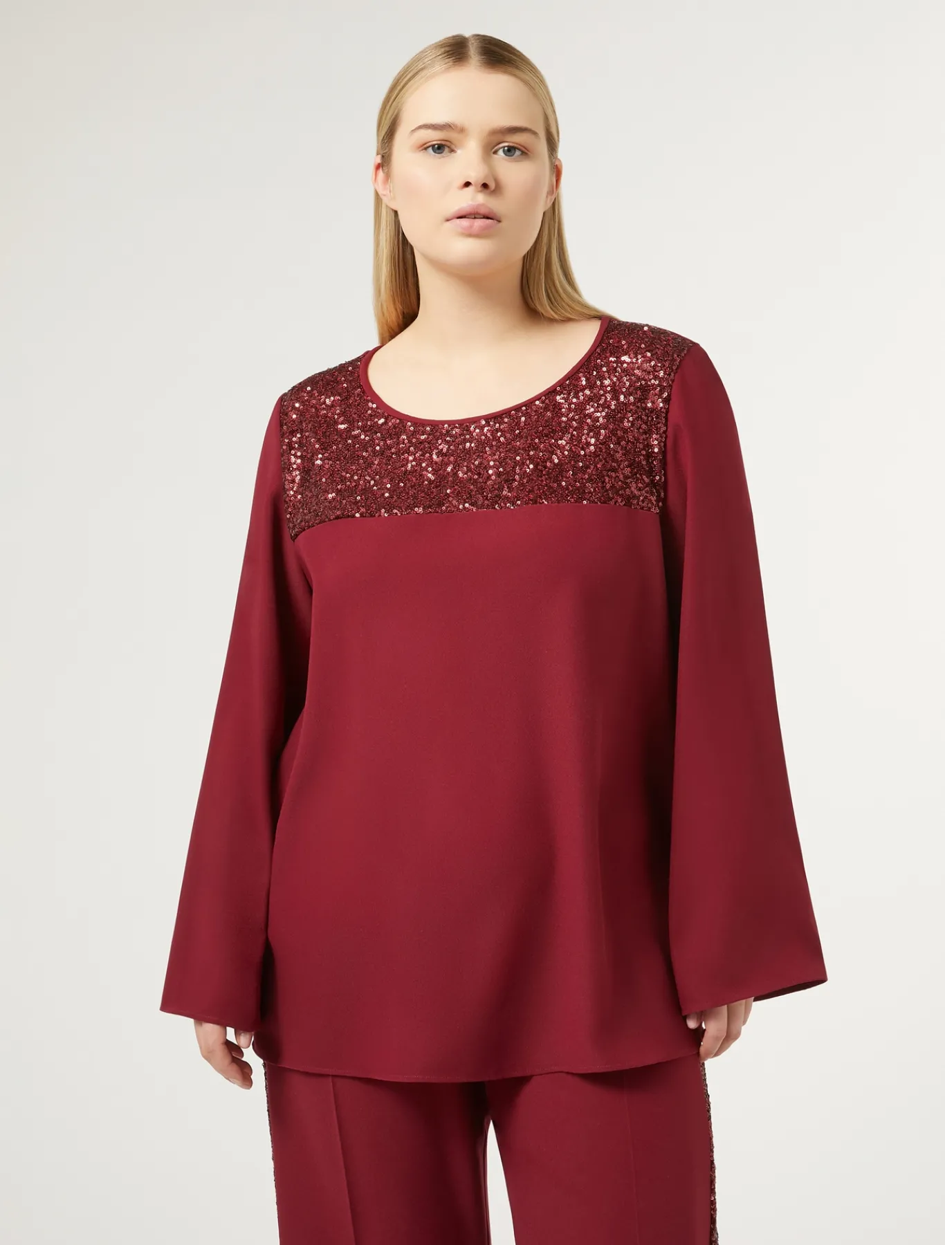 Marina Rinaldi Chemisier en crêpe envers satin RUBIS Discount