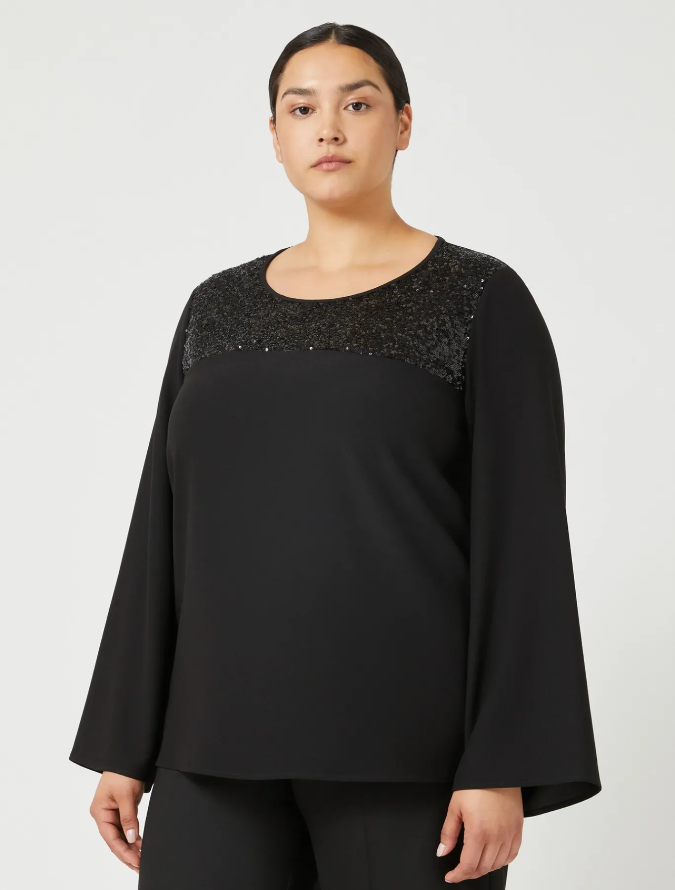Marina Rinaldi Chemisier en crêpe envers satin NOIR New