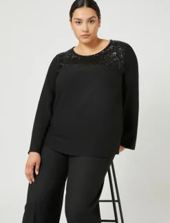 Marina Rinaldi Chemisier en crêpe envers satin NOIR New
