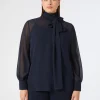 Marina Rinaldi Chemisier en crêpe georgette BLEUNUIT Online