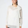 Marina Rinaldi Chemisier en georgette de soie BLANC Clearance