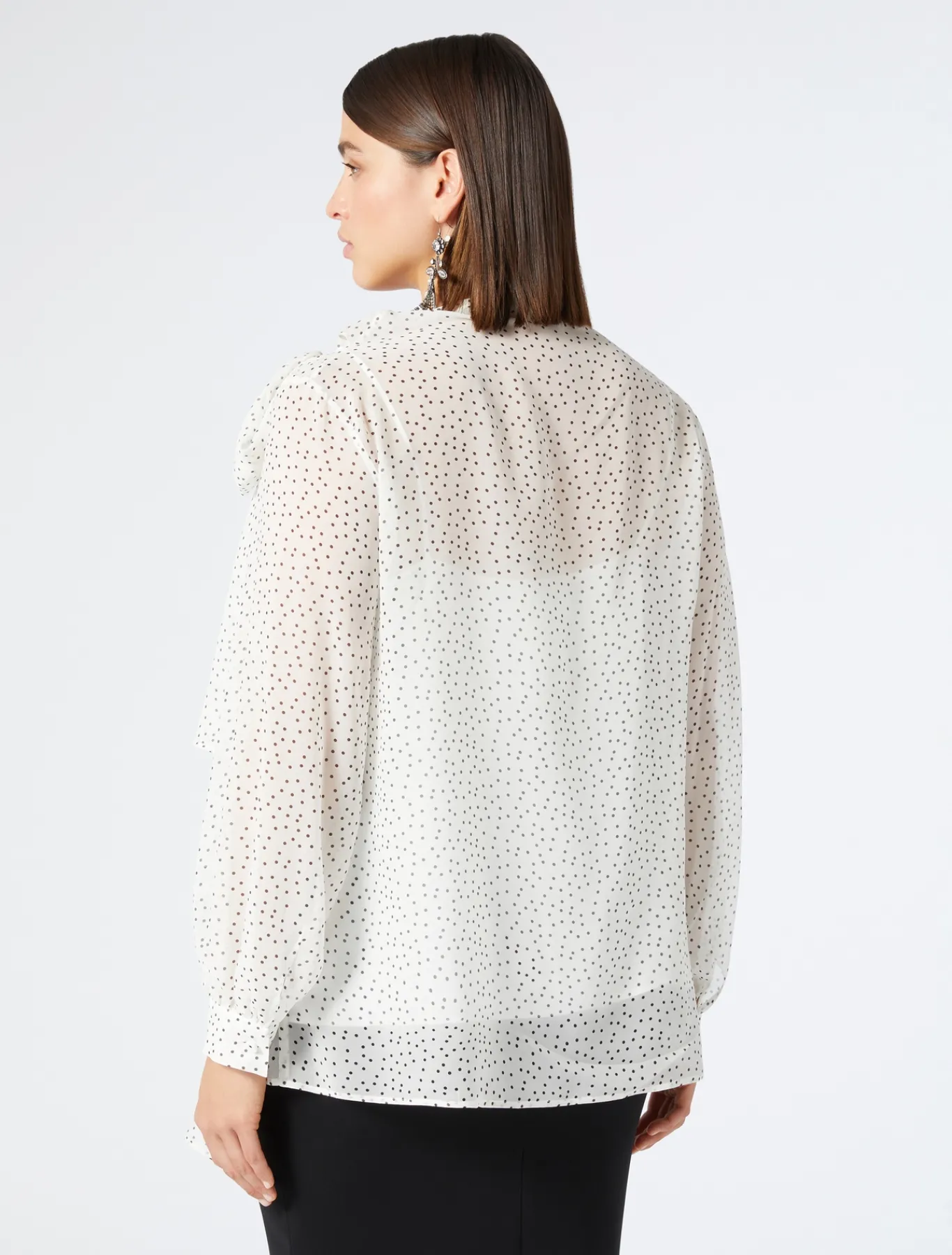 Marina Rinaldi Chemisier en georgette de soie BLANC Clearance