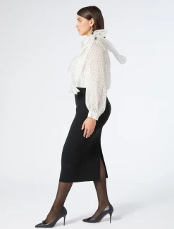 Marina Rinaldi Chemisier en georgette de soie BLANC Clearance