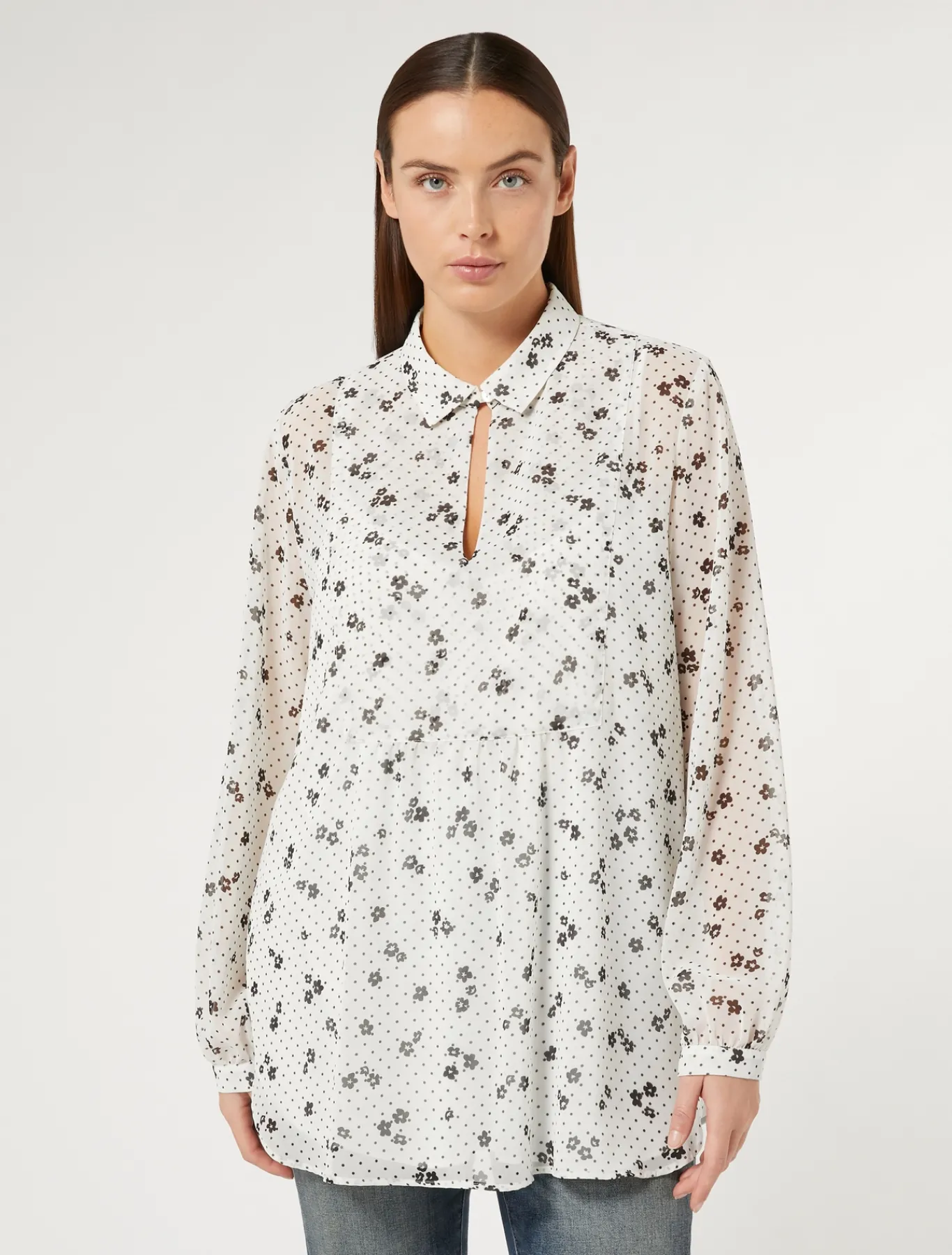 Marina Rinaldi Chemisier en georgette imprimée BLANC Fashion
