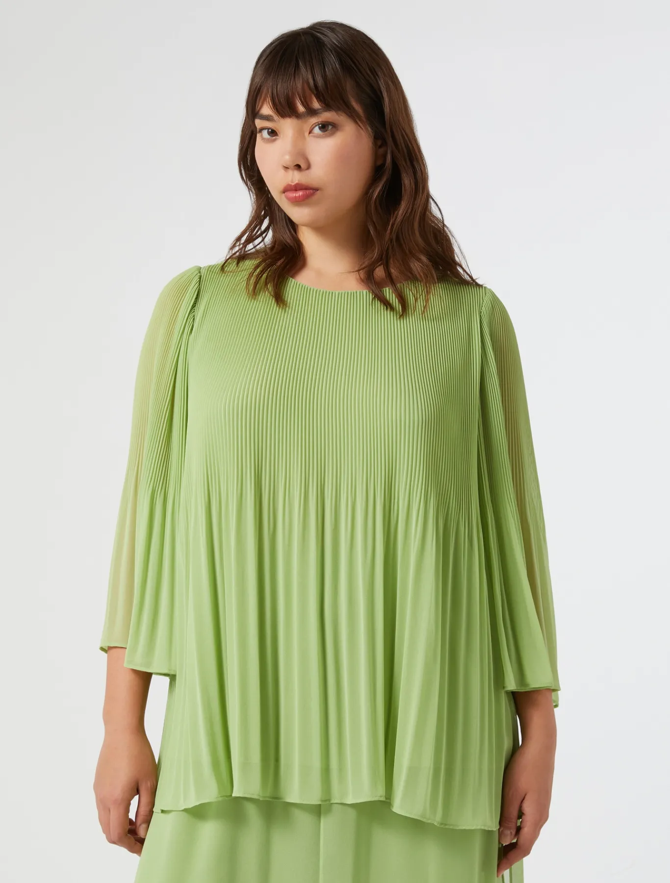 Marina Rinaldi Chemisier en georgette plissée VERTOLIVE Fashion