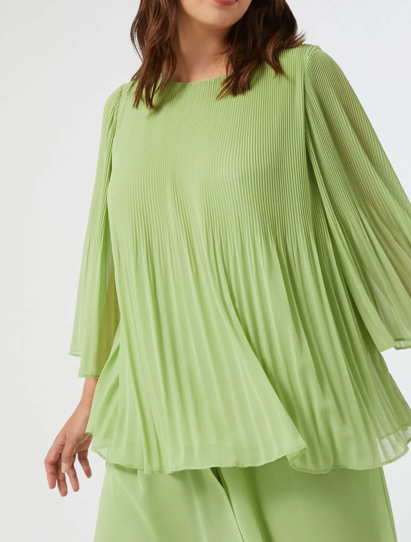 Marina Rinaldi Chemisier en georgette plissée VERTOLIVE Fashion