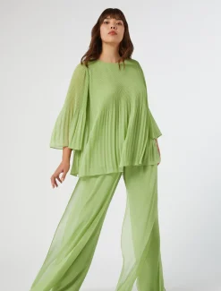 Marina Rinaldi Chemisier en georgette plissée VERTOLIVE Fashion