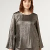 Marina Rinaldi Chemisier en mousseline lamée BRONZE Fashion