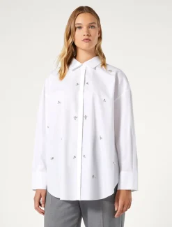 Marina Rinaldi Chemisier en popeline avec broderie BLANCNEUTRE Fashion