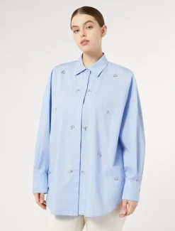 Marina Rinaldi Chemisier en popeline avec broderie AZURE Sale