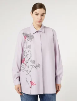 Marina Rinaldi Chemisier en popeline avec broderie LILAS Online