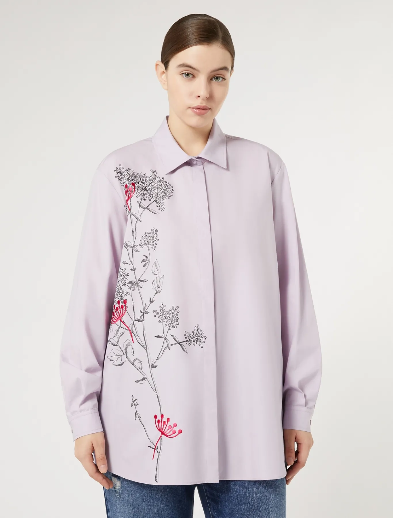 Marina Rinaldi Chemisier en popeline avec broderie LILAS Online