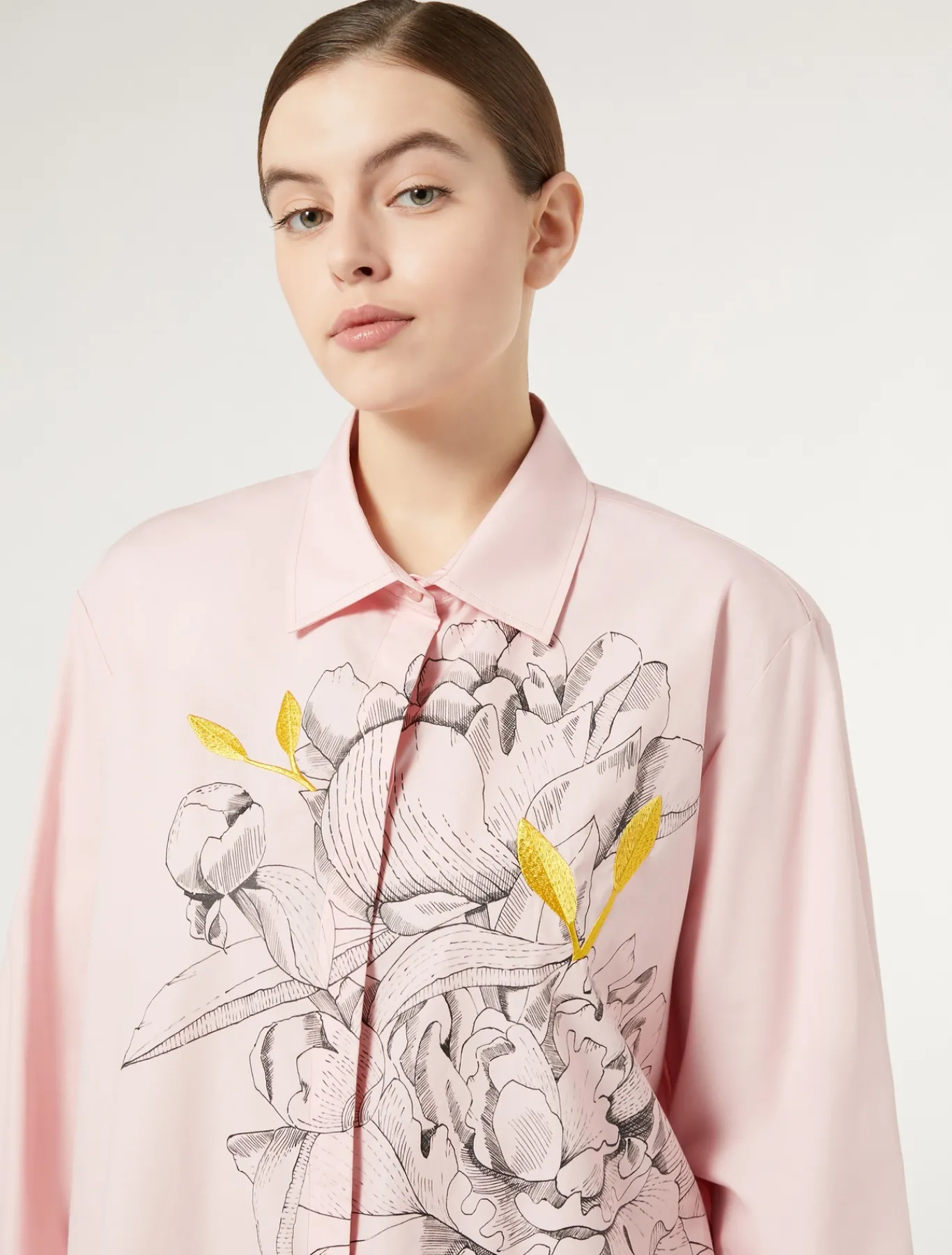 Marina Rinaldi Chemisier en popeline avec broderie ROSE New