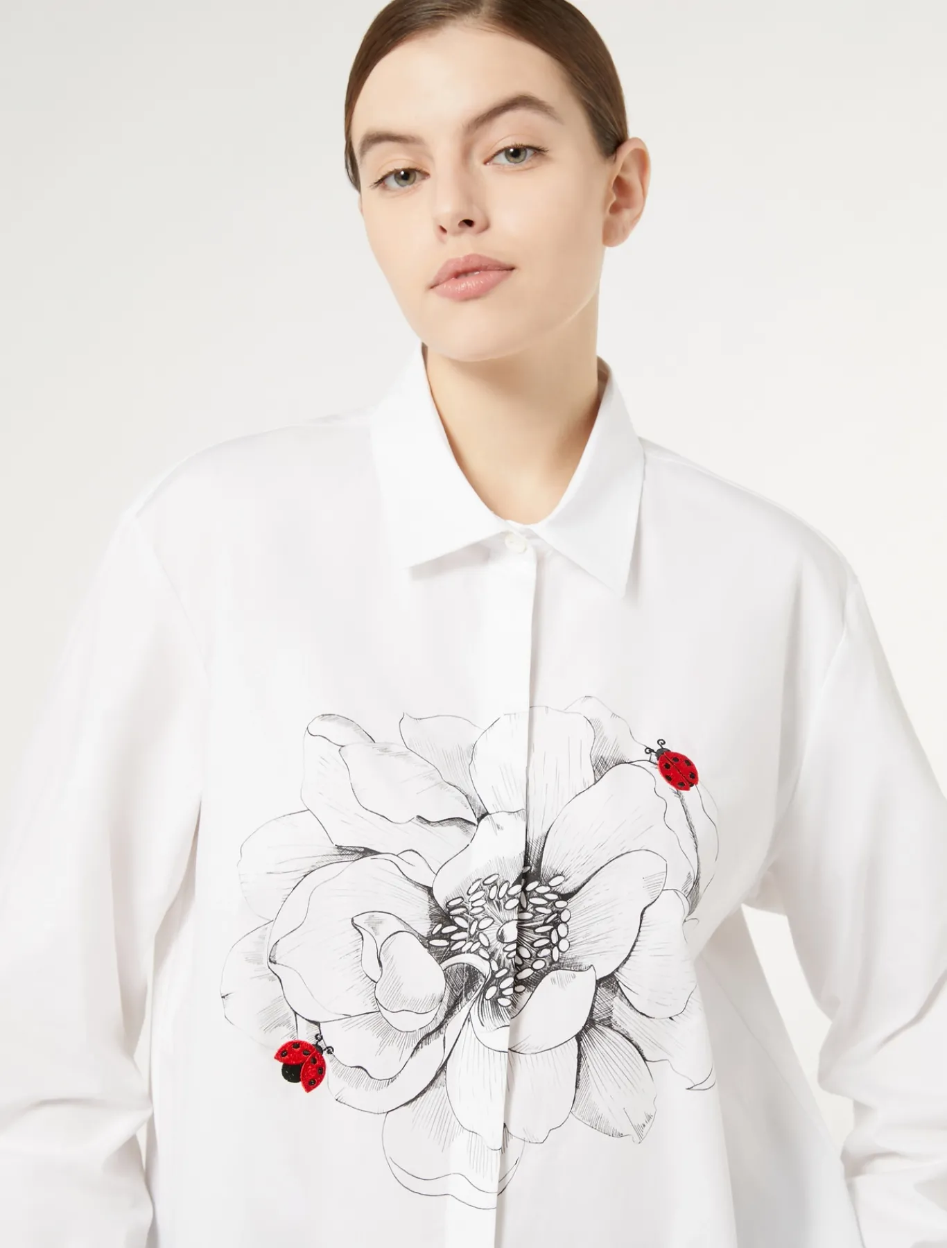 Marina Rinaldi Chemisier en popeline avec broderie BLANC Clearance
