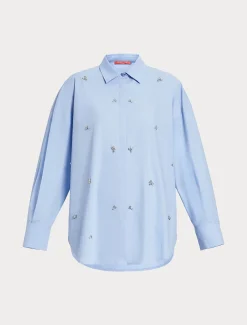 Marina Rinaldi Chemisier en popeline avec broderie AZURE Sale