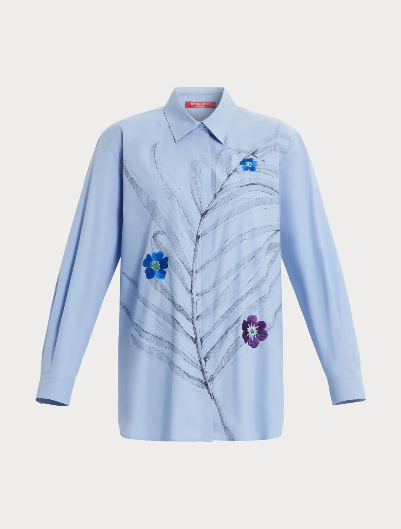 Marina Rinaldi Chemisier en popeline avec broderie CIEL Clearance