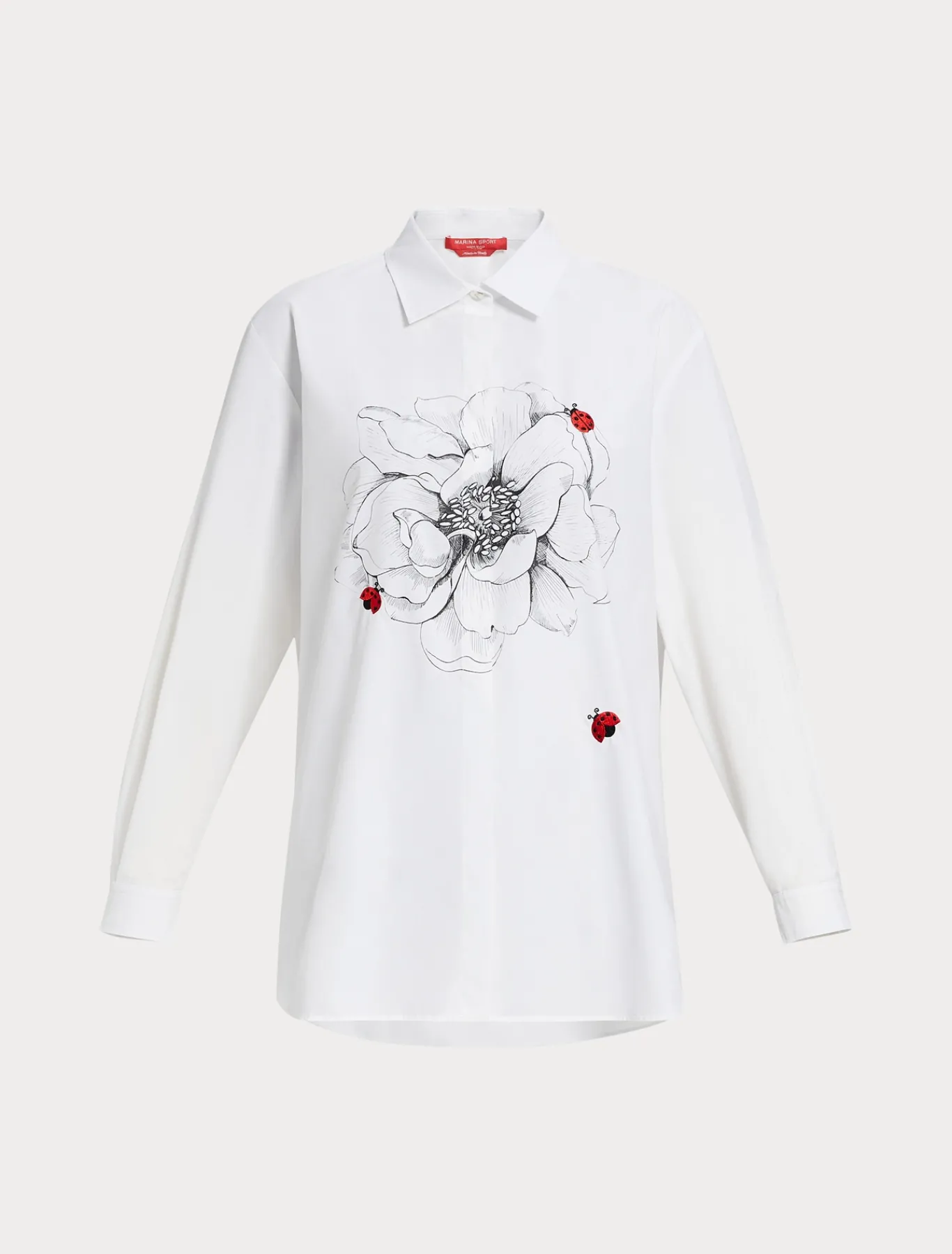 Marina Rinaldi Chemisier en popeline avec broderie BLANC Clearance