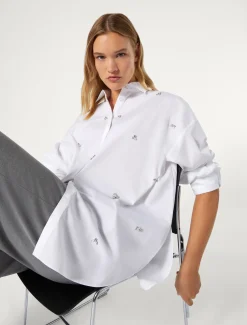 Marina Rinaldi Chemisier en popeline avec broderie BLANCNEUTRE Fashion