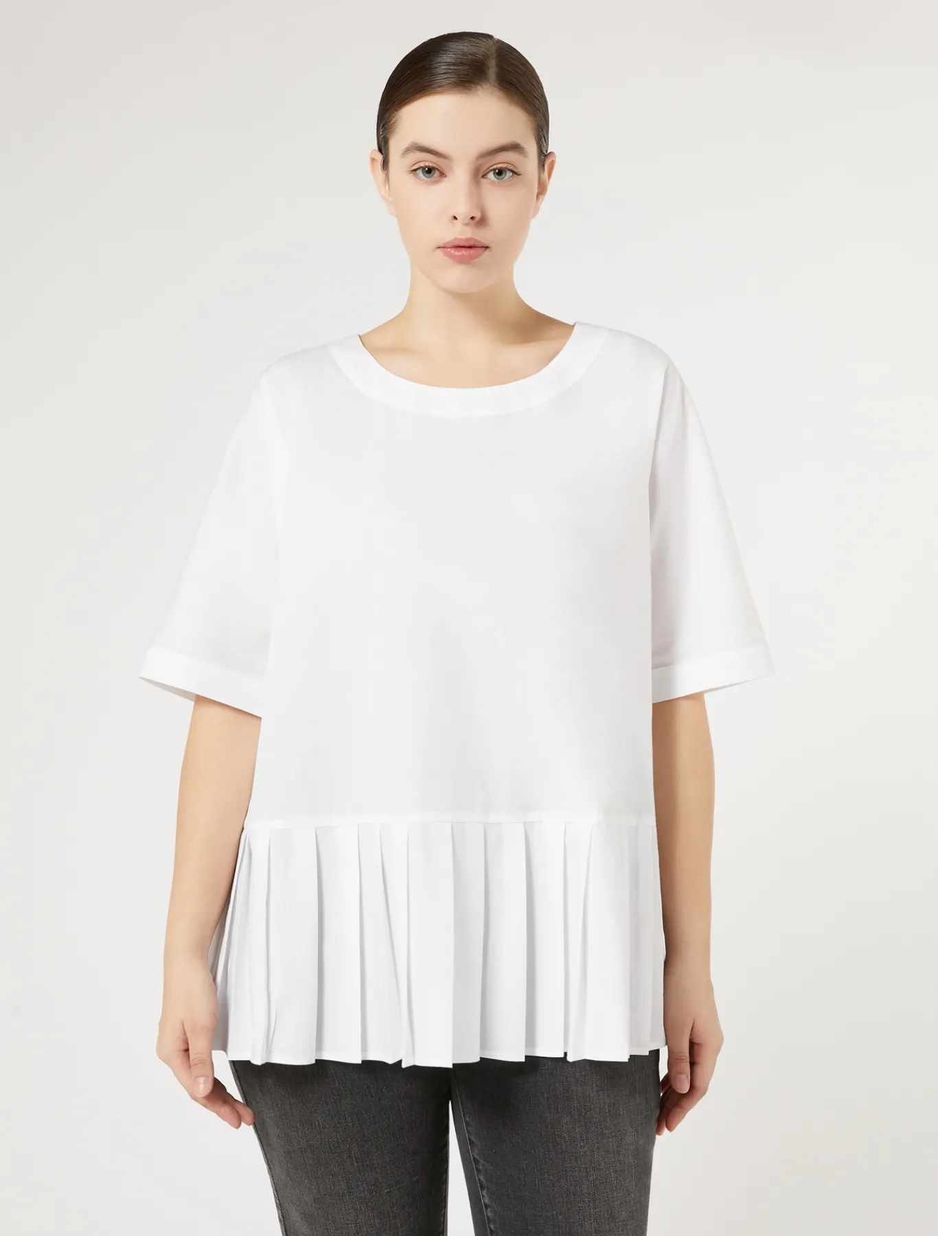 Marina Rinaldi Chemisier en popeline de coton BLANC Clearance
