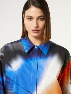 Marina Rinaldi Chemisier en popeline imprimée BLANC Discount