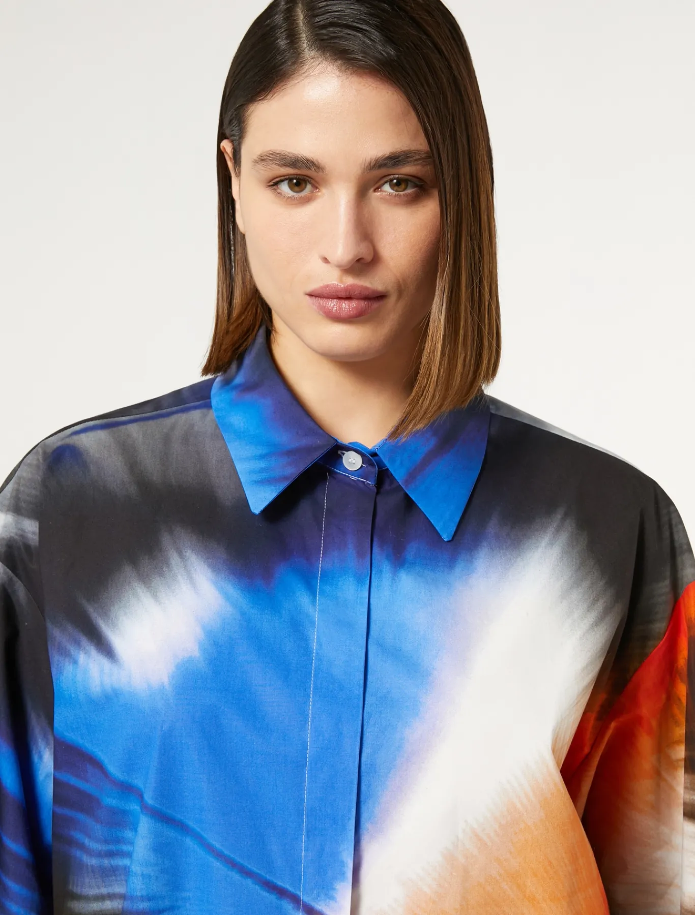Marina Rinaldi Chemisier en popeline imprimée BLANC Discount