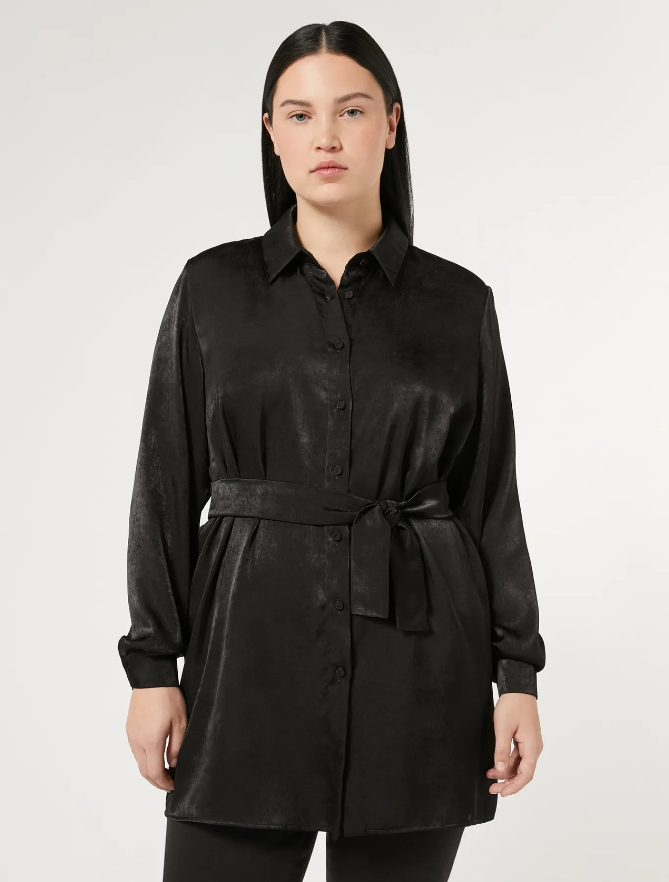 Marina Rinaldi Chemisier en satin NOIR Outlet