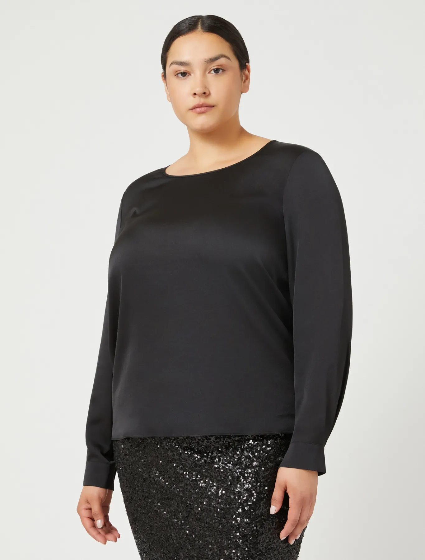 Marina Rinaldi Chemisier en satin NOIR Clearance