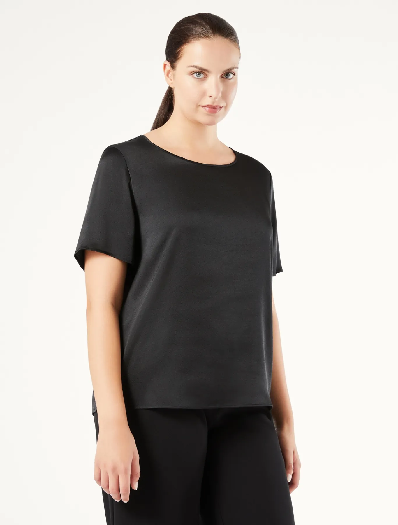 Marina Rinaldi Chemisier en satin NOIR Hot
