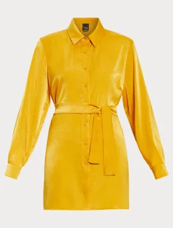 Marina Rinaldi Chemisier en satin MOUTARDE Hot