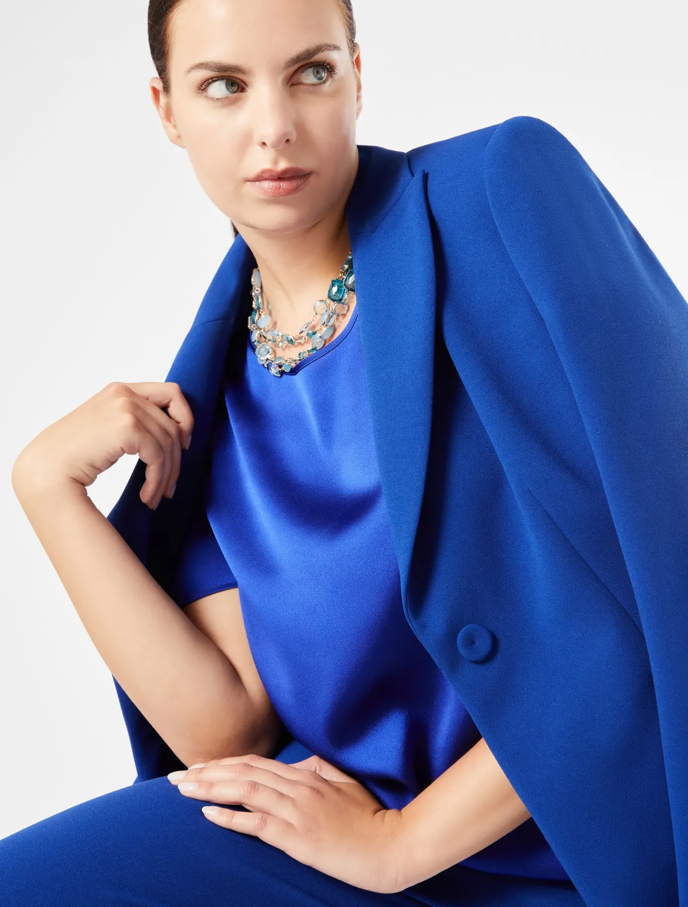 Marina Rinaldi Chemisier en satin BLEUET Sale