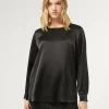 Marina Rinaldi Chemisier en satin de soie NOIR Outlet