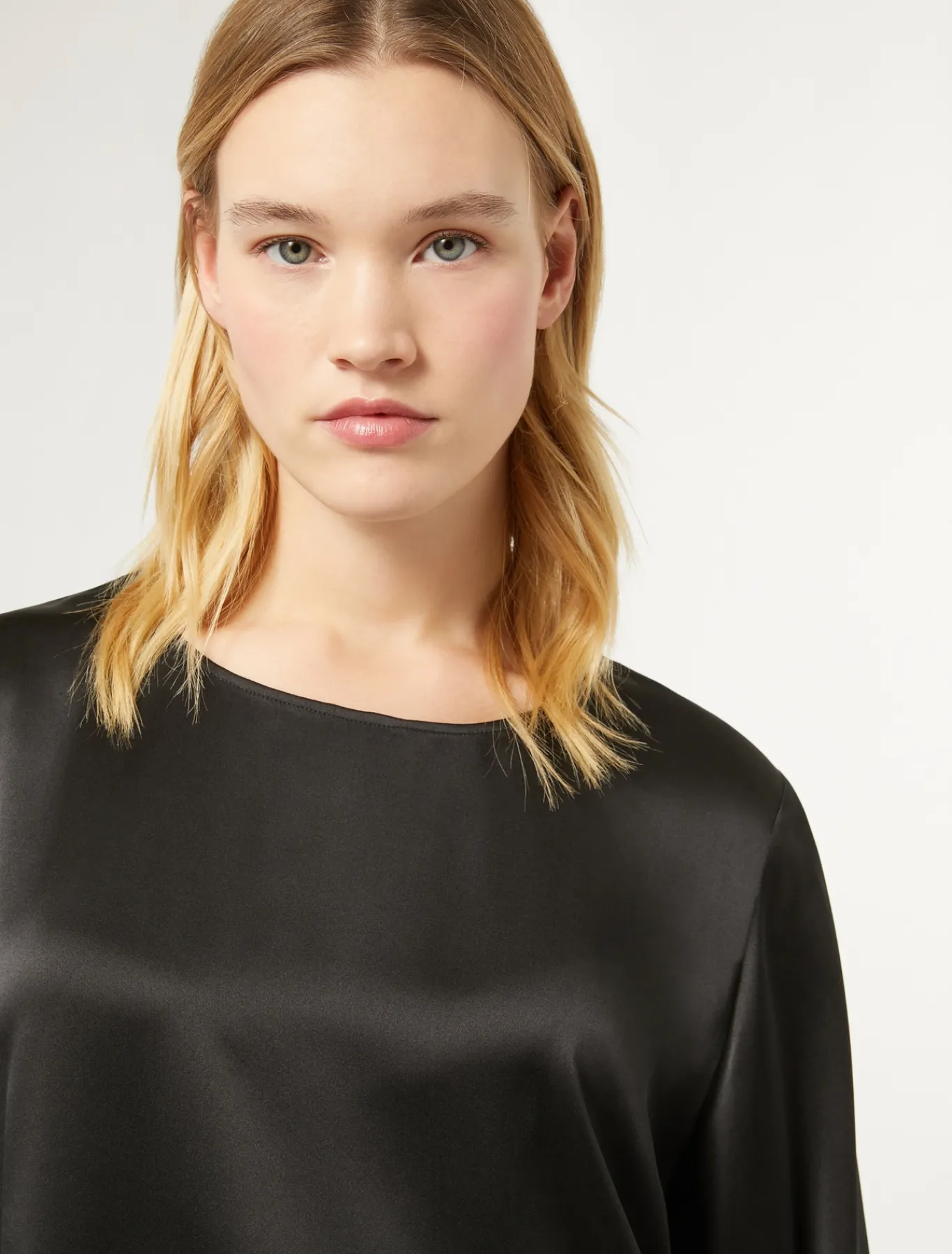 Marina Rinaldi Chemisier en satin de soie NOIR Outlet