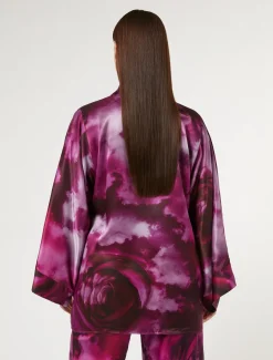 Marina Rinaldi Chemisier en satin de soie BORDEAUX Best