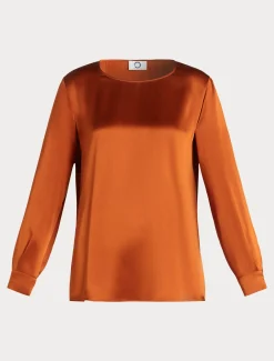 Marina Rinaldi Chemisier en satin de soie ROUGEORANGE Sale