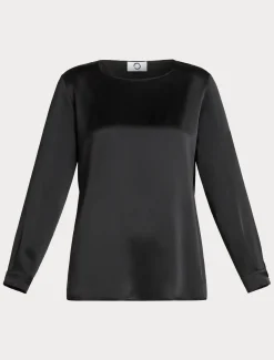 Marina Rinaldi Chemisier en satin de soie NOIR Outlet