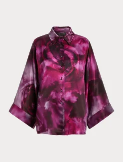 Marina Rinaldi Chemisier en satin de soie BORDEAUX Best