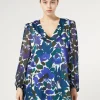Marina Rinaldi Chemisier en sergé et georgette NOIR Discount