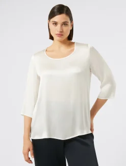 Marina Rinaldi Chemisier en soie mélangée BLANC Outlet