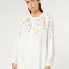 Marina Rinaldi Chemisier en viscose avec broderie BLANC Hot