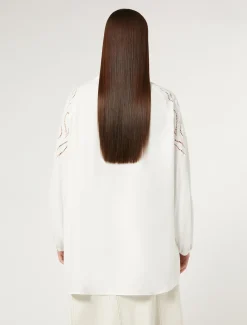 Marina Rinaldi Chemisier en viscose avec broderie BLANC Hot