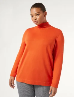 Marina Rinaldi Col roulé en viscose stretch ROUILLE New