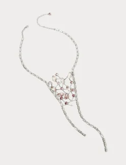 Marina Rinaldi Collier avec baguettes et strass ROSE Hot