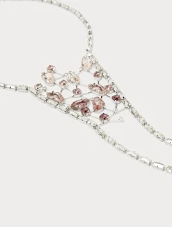 Marina Rinaldi Collier avec baguettes et strass ROSE Hot