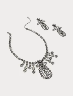 Marina Rinaldi Collier et boucles d’oreilles en strass ARGENT Sale