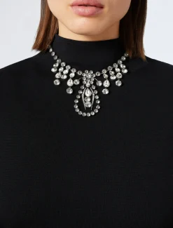 Marina Rinaldi Collier et boucles d’oreilles en strass ARGENT Sale