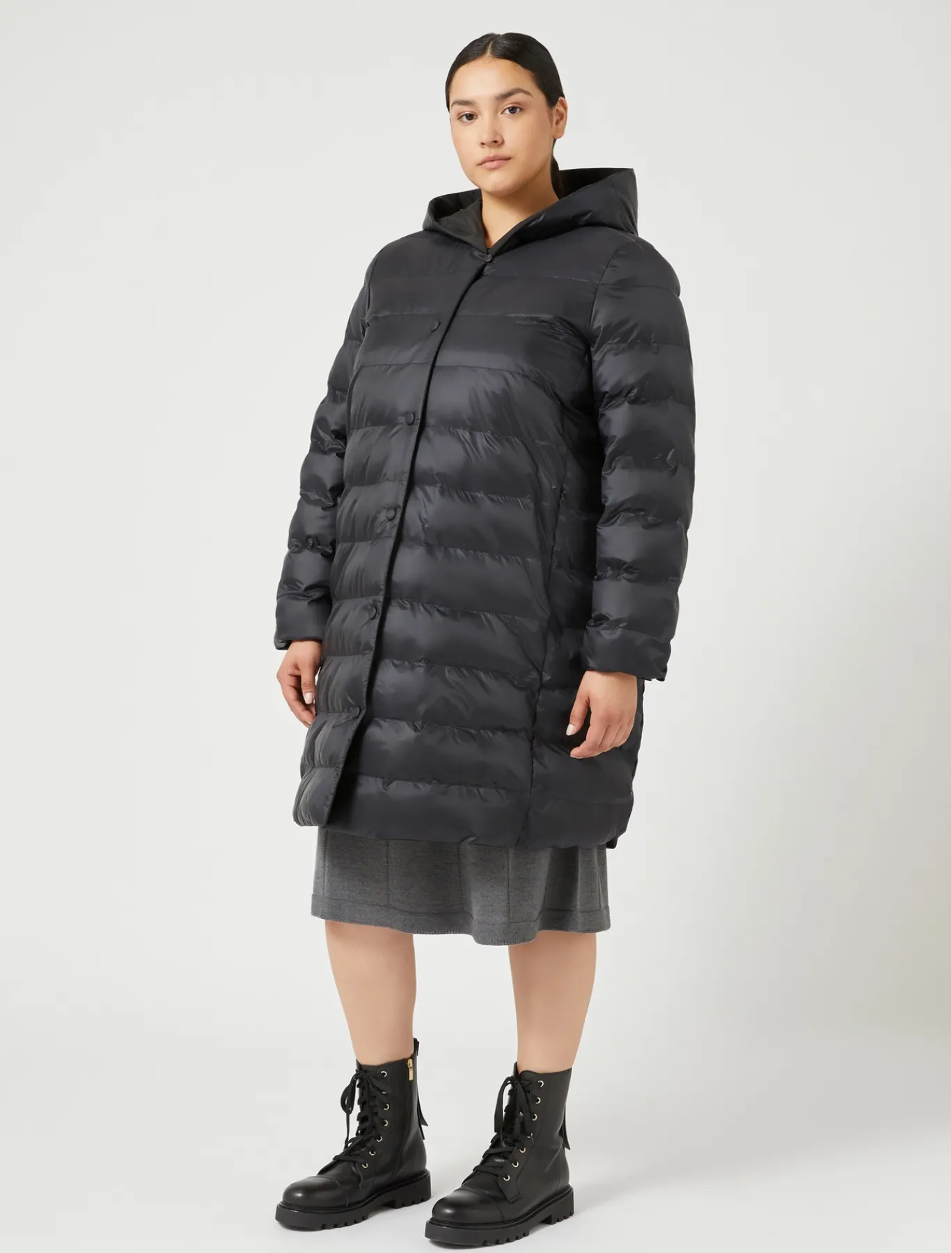 Marina Rinaldi Doudoune en taffetas et toile de nylon déperlante NOIR Discount