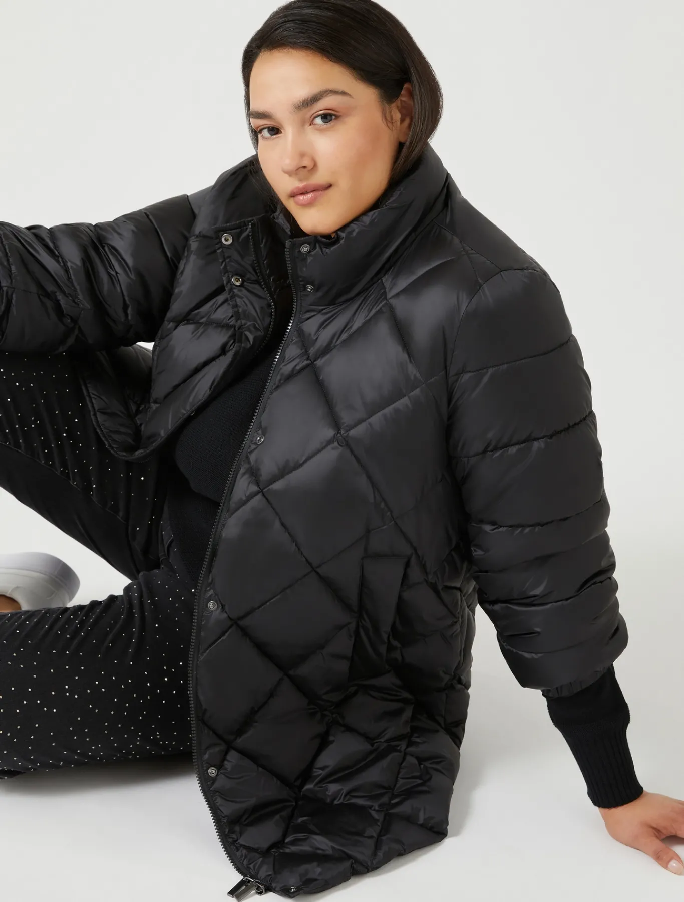 Marina Rinaldi Doudoune en tissu technique NOIR Discount